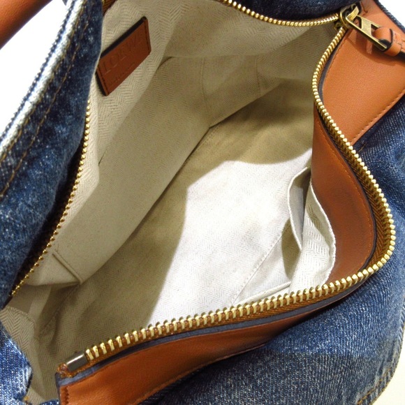 Loewe Blue Puzzle Leather Denim Engraved Handbag Name - Picture 6 of 13